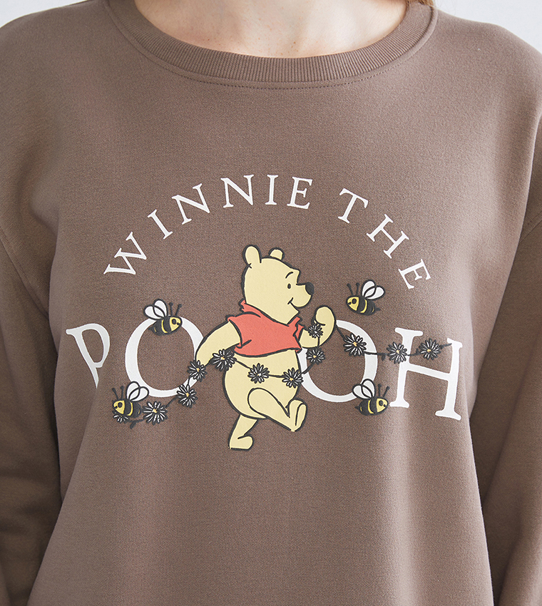 Winnie the Pooh Printed Crew Neck Jersey Sweatshirt