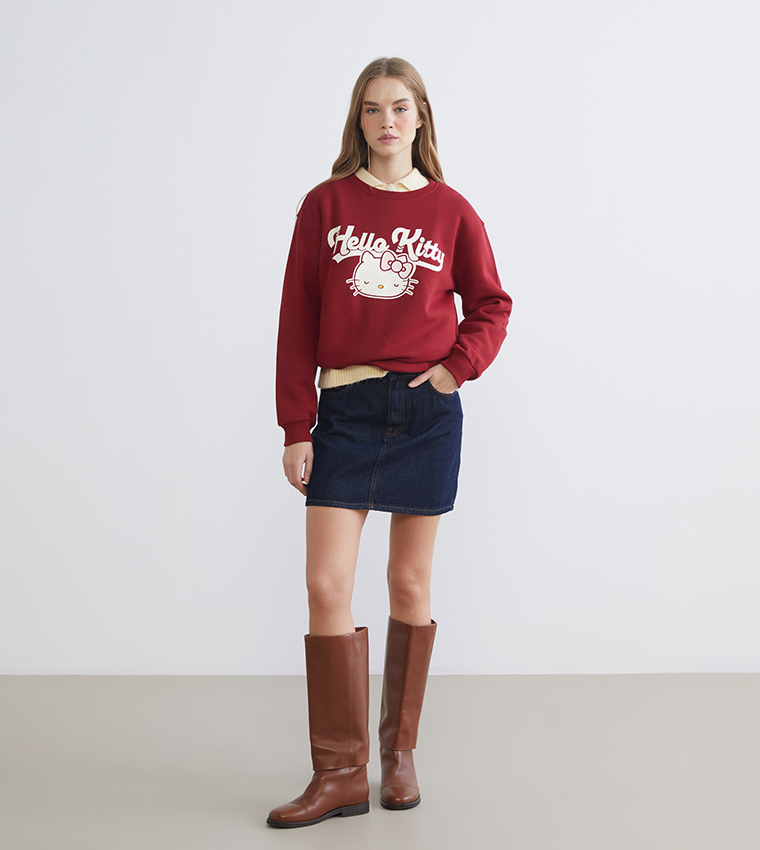 Hello Kitty Printed Thick Sweatshirt
