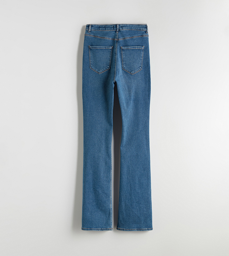 Washed High Waist Flared Jeans