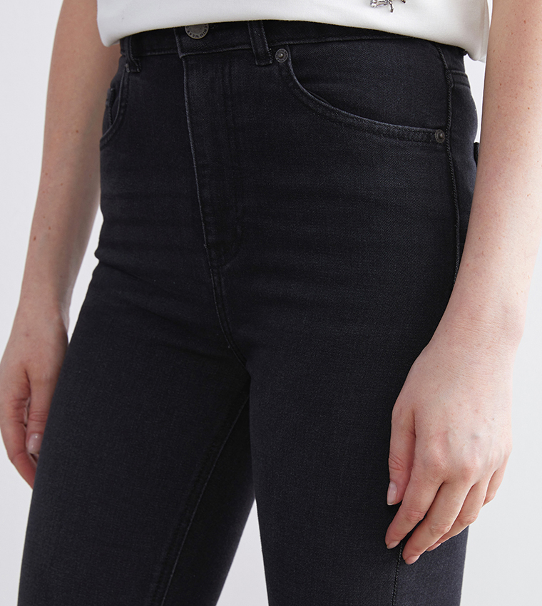 Washed High Waist Flared Jeans