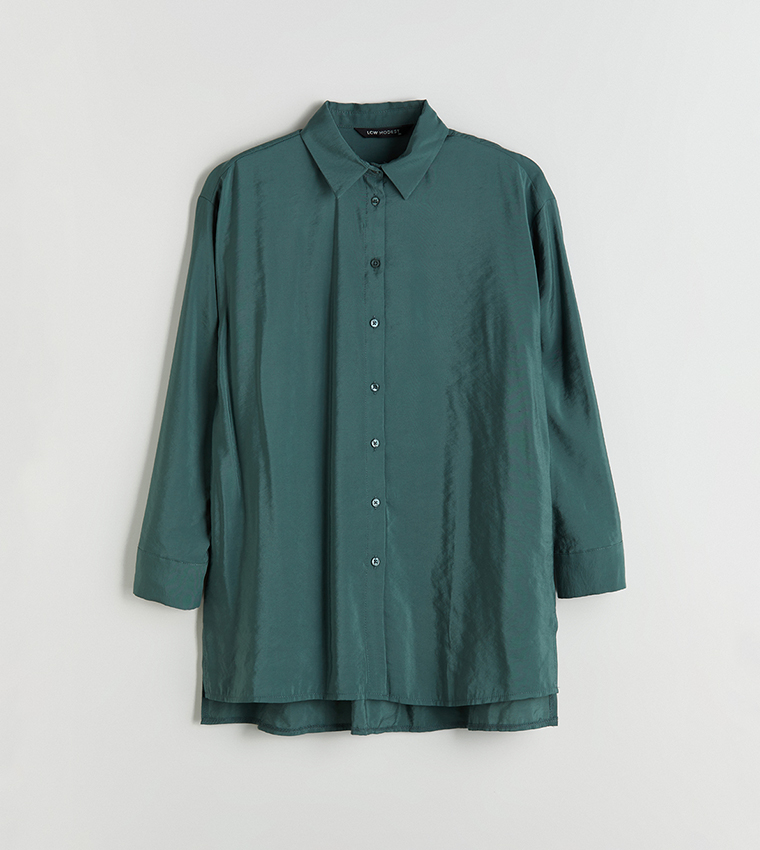 Textured Long Sleeves Tunic Shirt