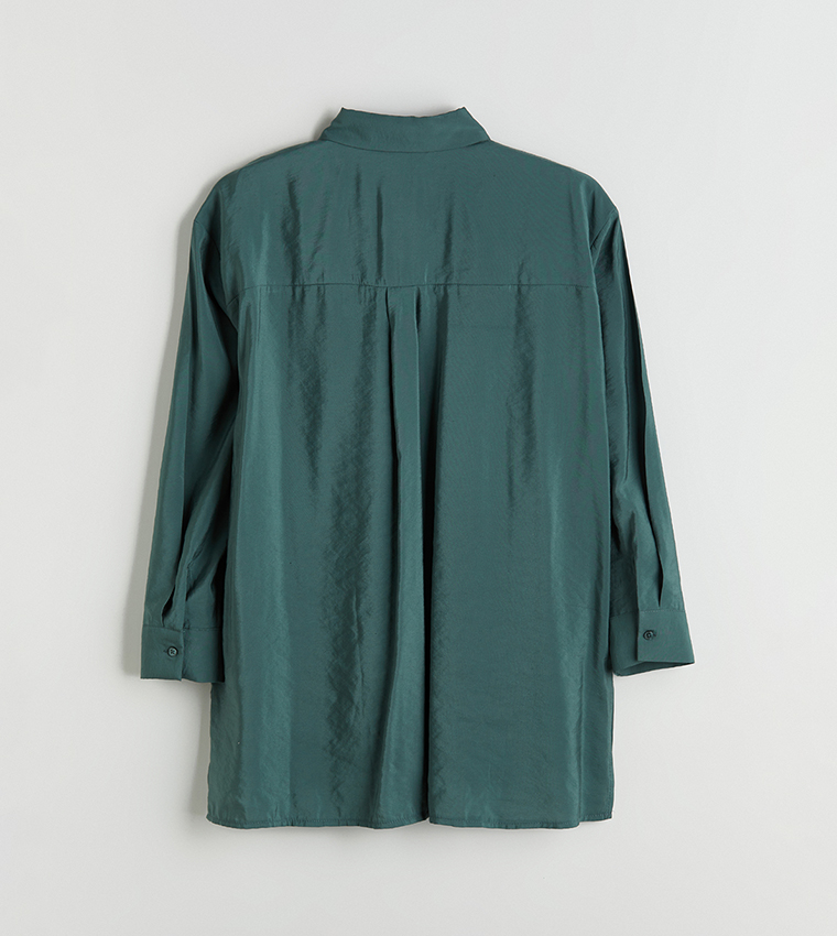 Textured Long Sleeves Tunic Shirt