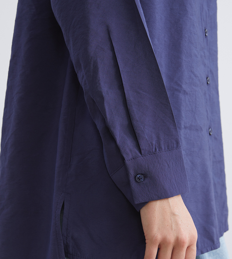 Textured Long Sleeves Tunic Shirt