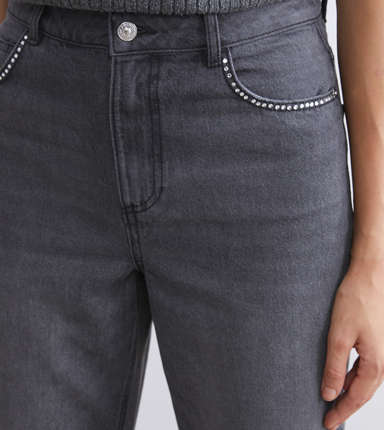 Washed High Waist Wide Leg Jeans