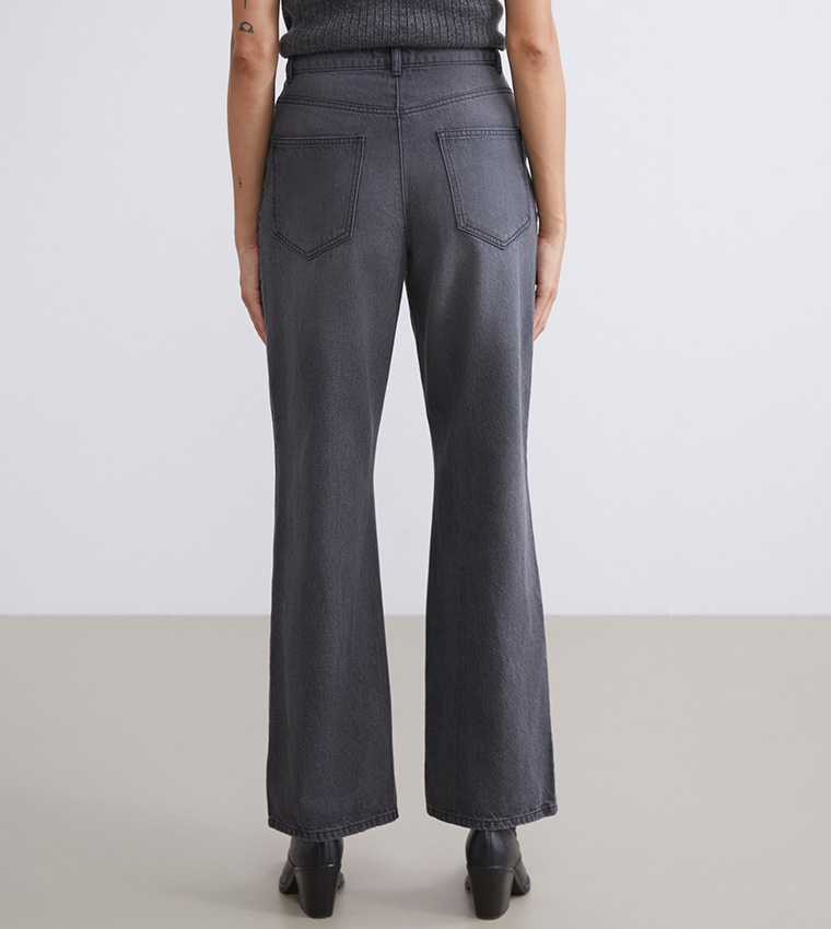Washed High Waist Wide Leg Jeans