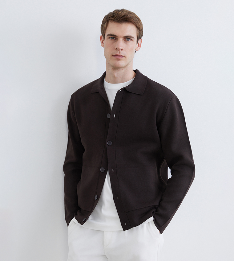 SOUTHBLUE Solid Long Sleeves Cardigan