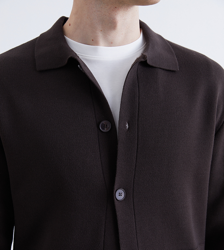 SOUTHBLUE Solid Long Sleeves Cardigan