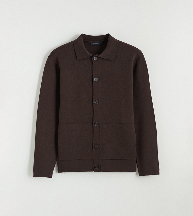 SOUTHBLUE Solid Long Sleeves Cardigan