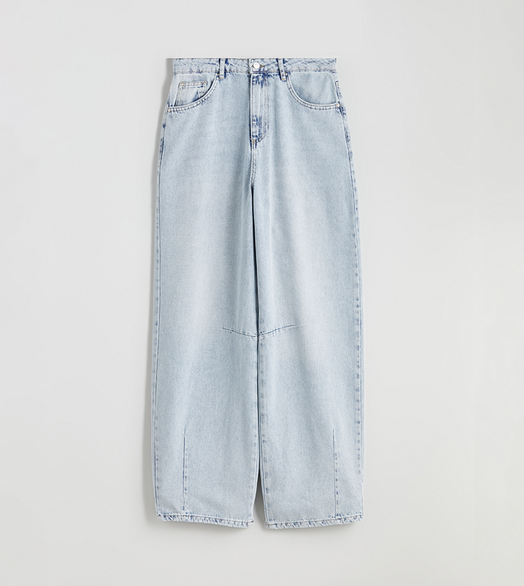 Washed High Rise Baggy Jeans
