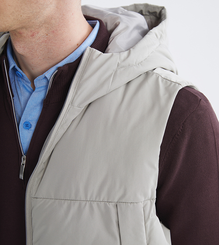 Regular Fit Hooded Puffer Gilet