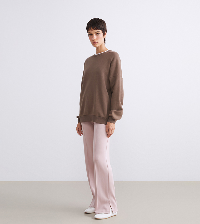 بنطال جيرسيه سادة بخصر مرن 