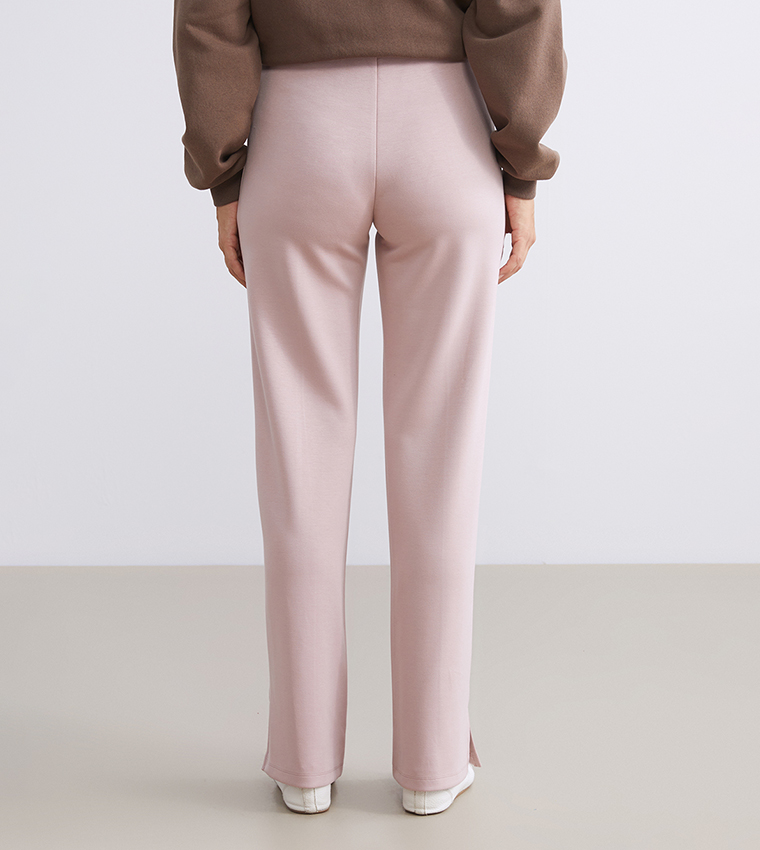 بنطال جيرسيه سادة بخصر مرن 