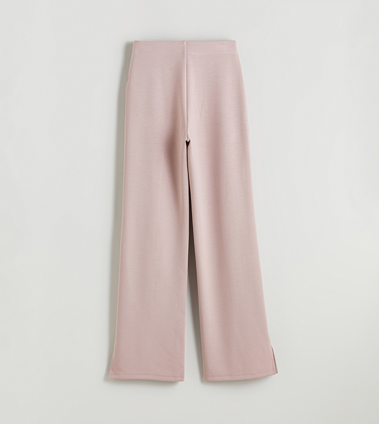 بنطال جيرسيه سادة بخصر مرن 