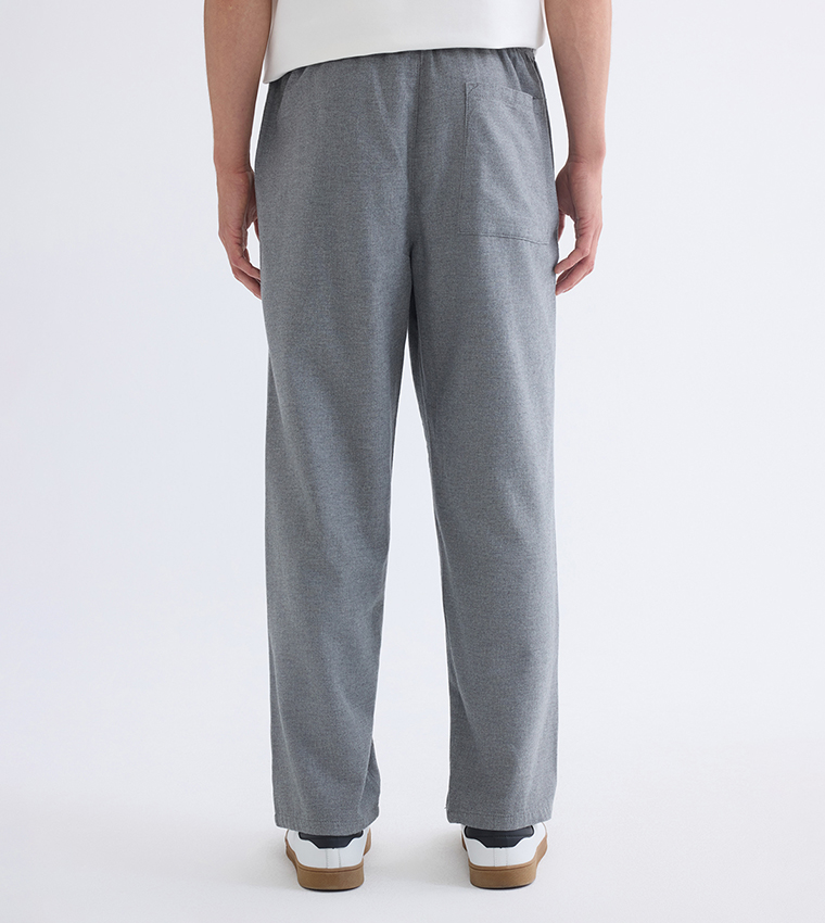 Solid Woven Relaxed Fit Trousers