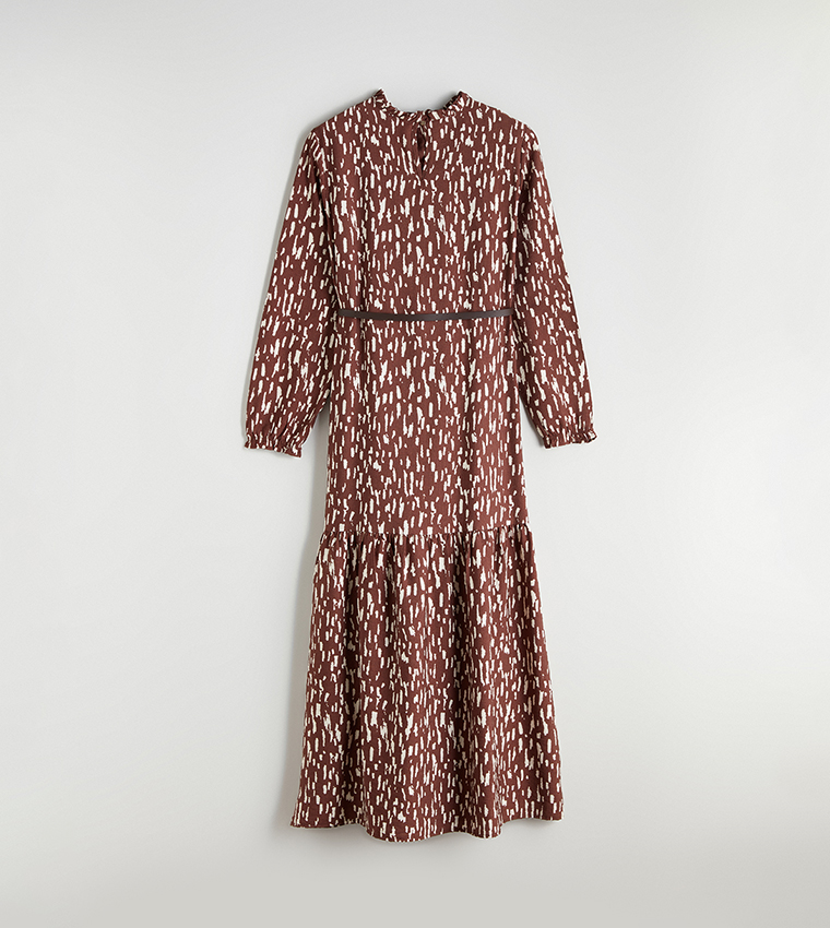 Printed Long Sleeves Maxi Dress