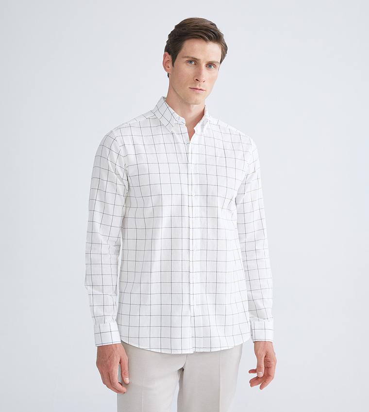 Plaid Regular Fit Long Sleeves Shirt