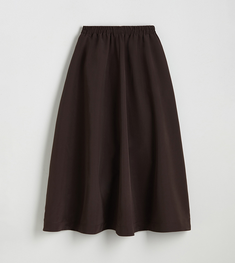 Elastic Waist Flared Skirt