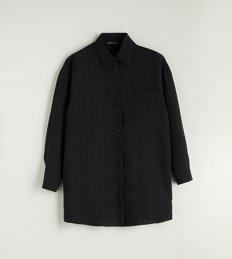 Striped Loose Fit Long Sleeves Shirt Tunic