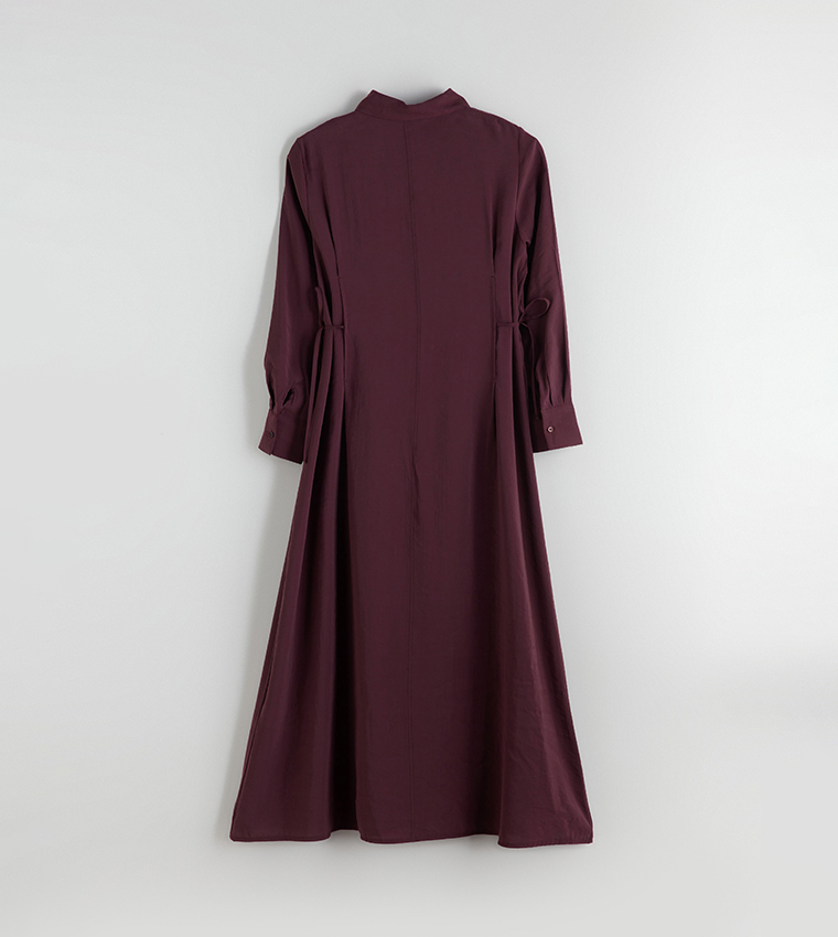 Solid Modal Blend Midi Shirt Dress