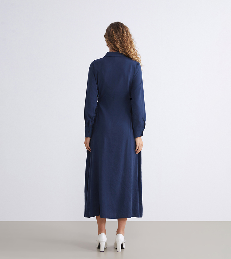 Modal Blend Long Sleeves Shirt Dress