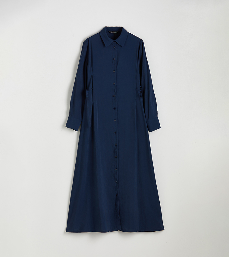 Modal Blend Long Sleeves Shirt Dress