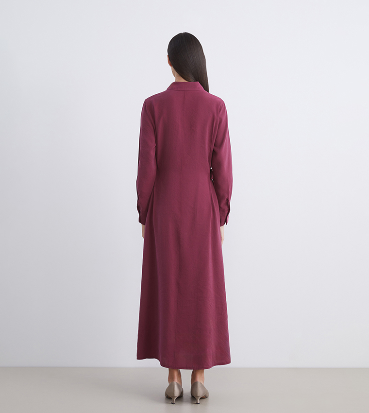 Long Sleeves Modal Blend Shirt Dress