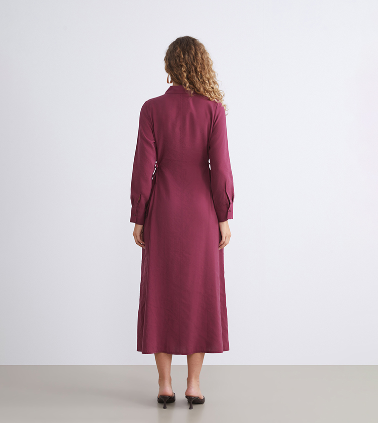 Modal Blend Long Sleeves Shirt Dress