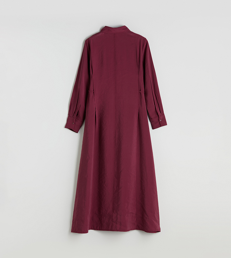 Modal Blend Long Sleeves Shirt Dress