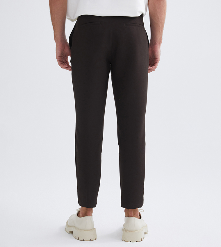 VISION Solid Slim Fit Trousers