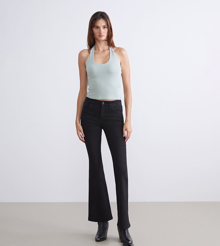 Ribbed Halterneck Top