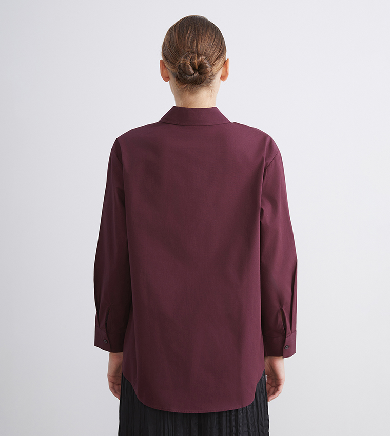 Solid Oversized Poplin Shirt Tunic