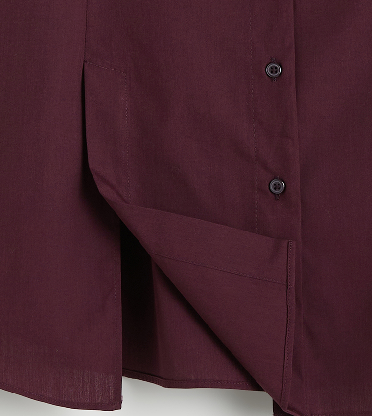 Solid Oversized Poplin Shirt Tunic