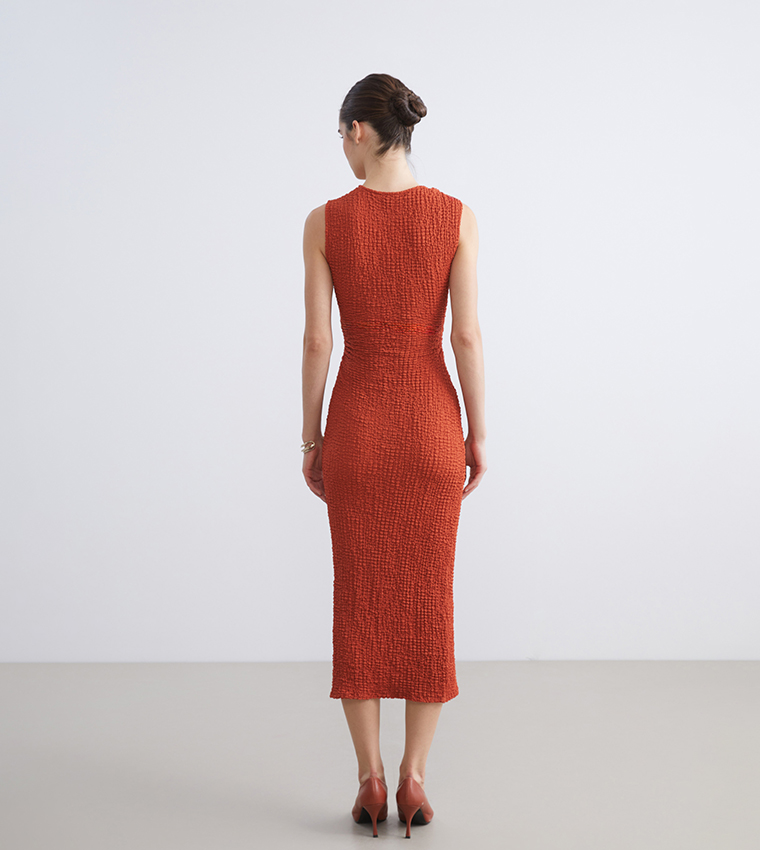 فستان بوديكون ميدي مزموم