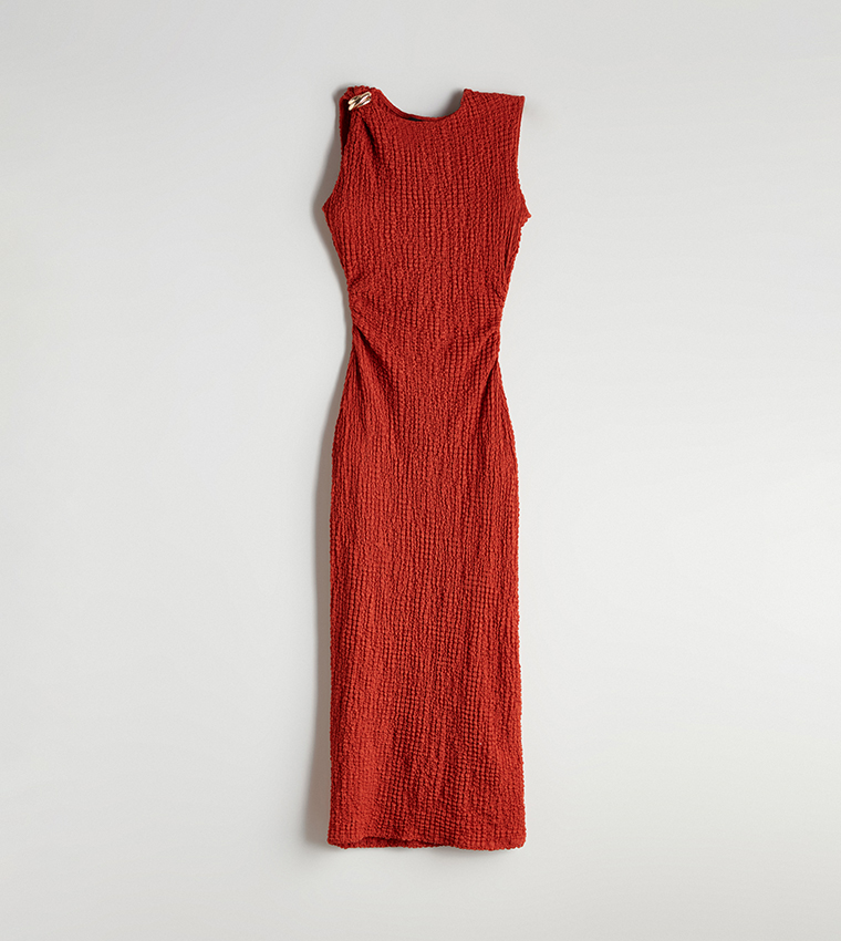 فستان بوديكون ميدي مزموم