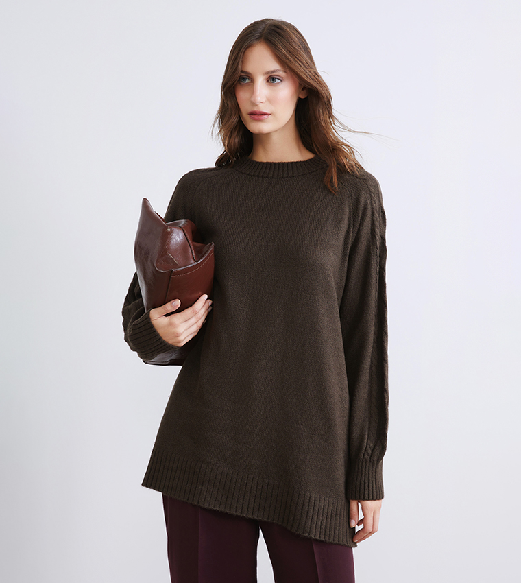 Crew Neck Knit Tunic