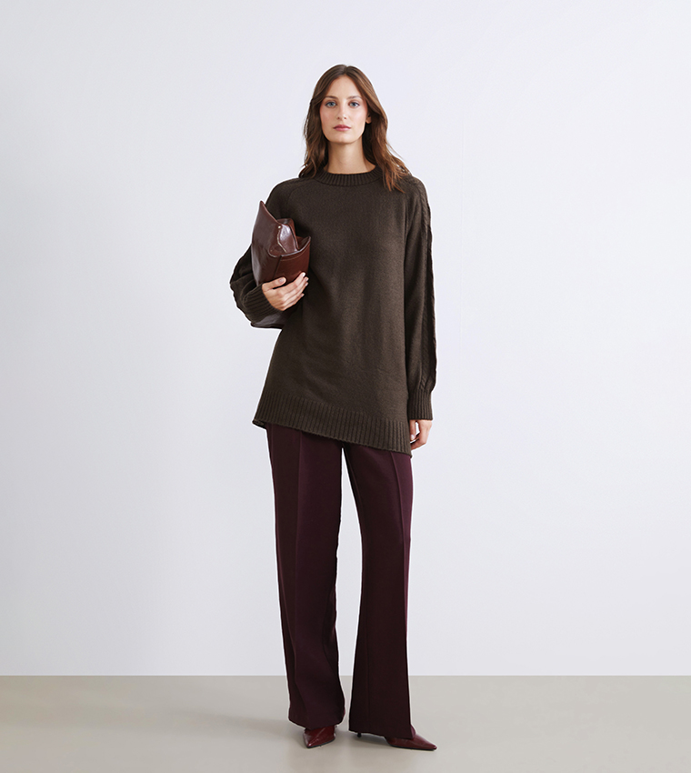 Crew Neck Knit Tunic