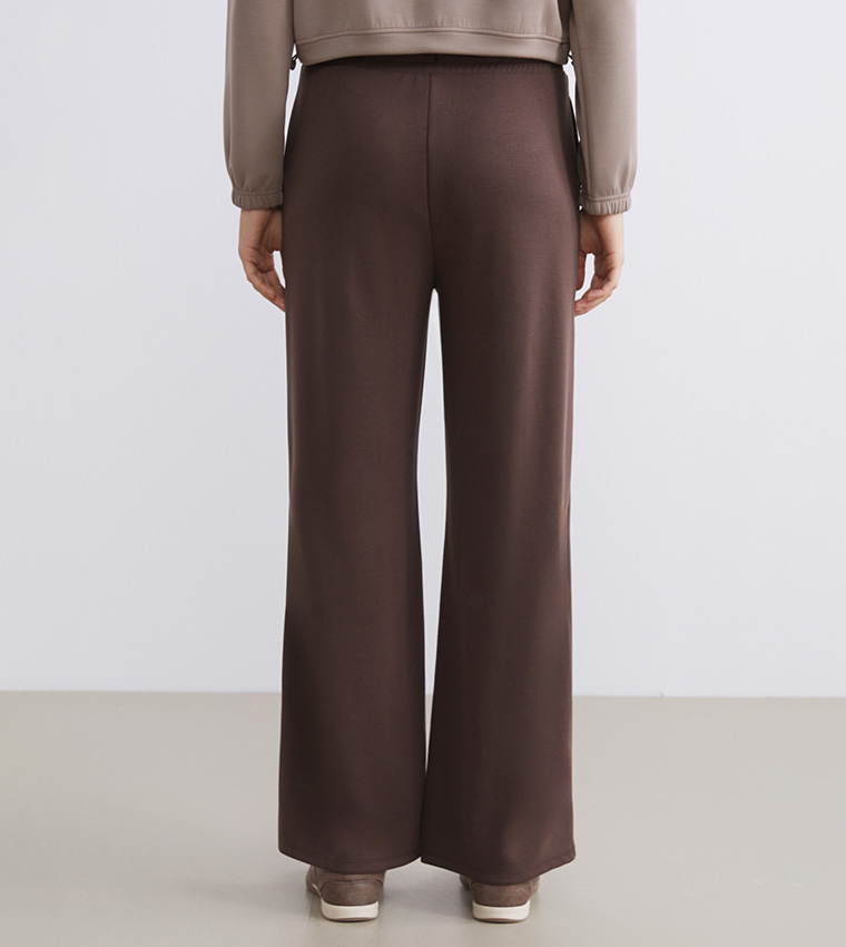 Drawstring Waist Wide Leg Sweatpants