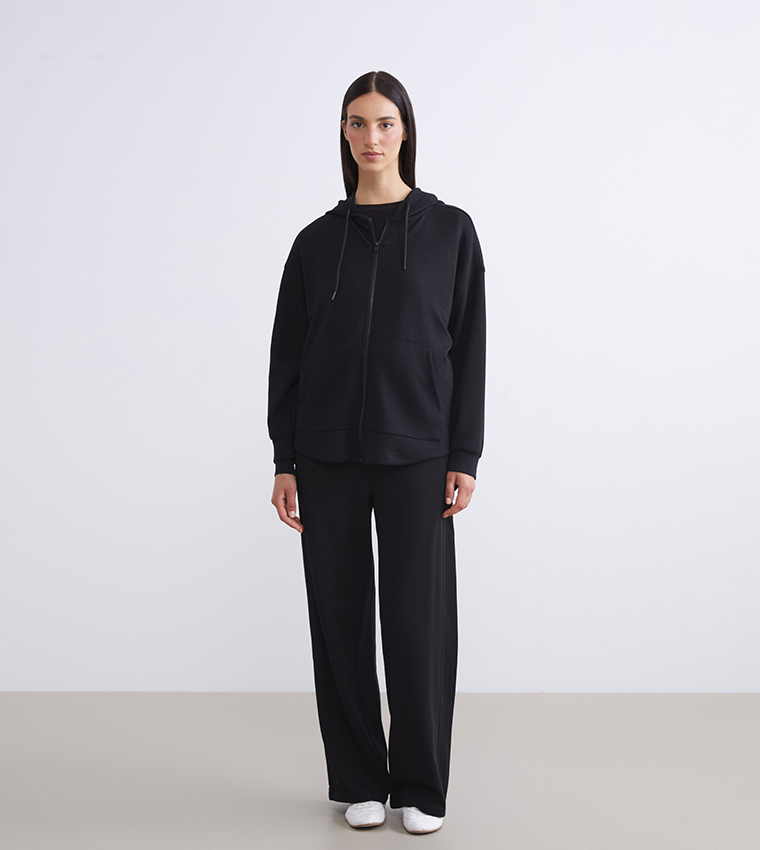 جاكيت بسحاب أوفرسايز بهودي