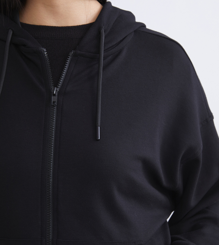 جاكيت بسحاب أوفرسايز بهودي