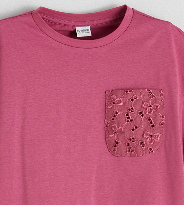 Frill Detail Crew Neck T-Shirt