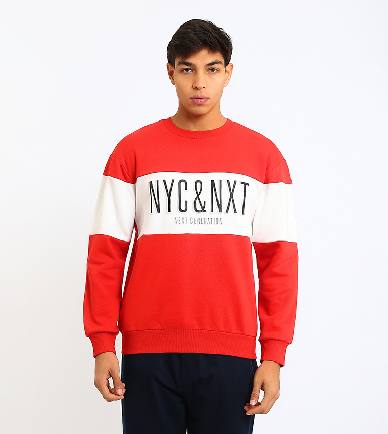 سويتشيرت رجالي بقبة مستديرة وطبعة