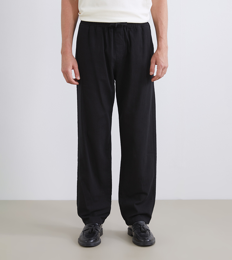 Solid Straight Fit Pants