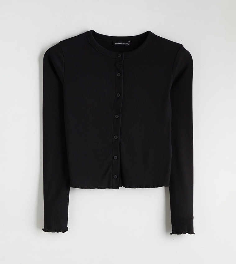 Ribbed Long Sleeves Crop Top