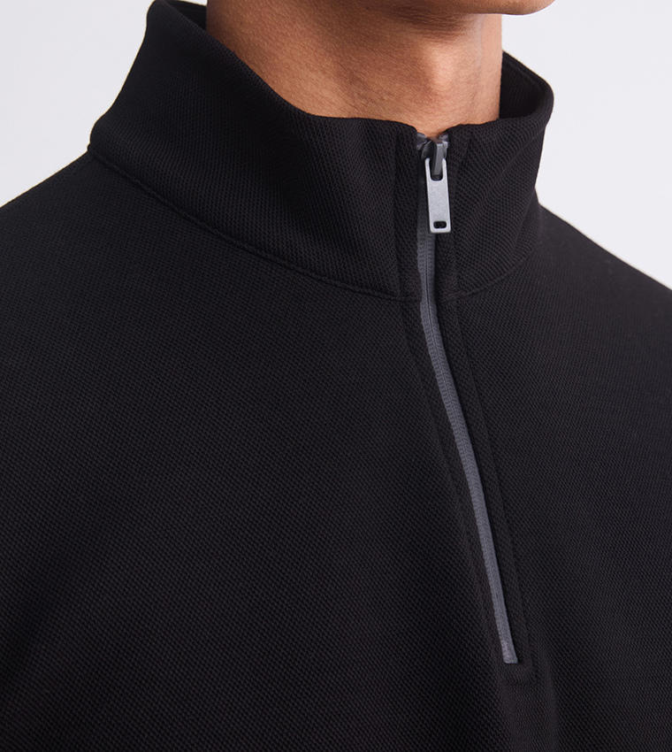 Solid Funnel Neck Thick Sweatshirt