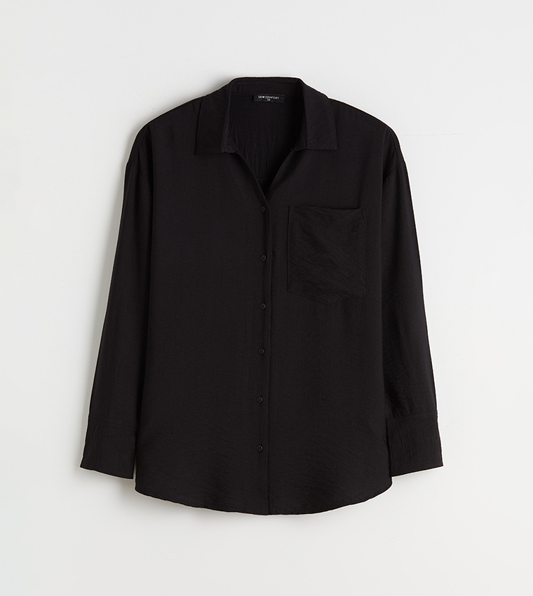 Solid Loose Fit Dobby Shirt