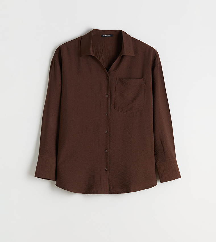 Solid Loose Fit Dobby Shirt