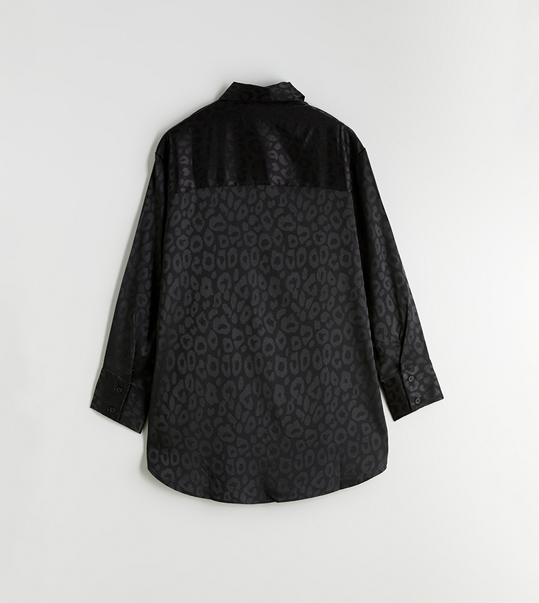 Leopard Print Long Sleeves Shirt Tunic