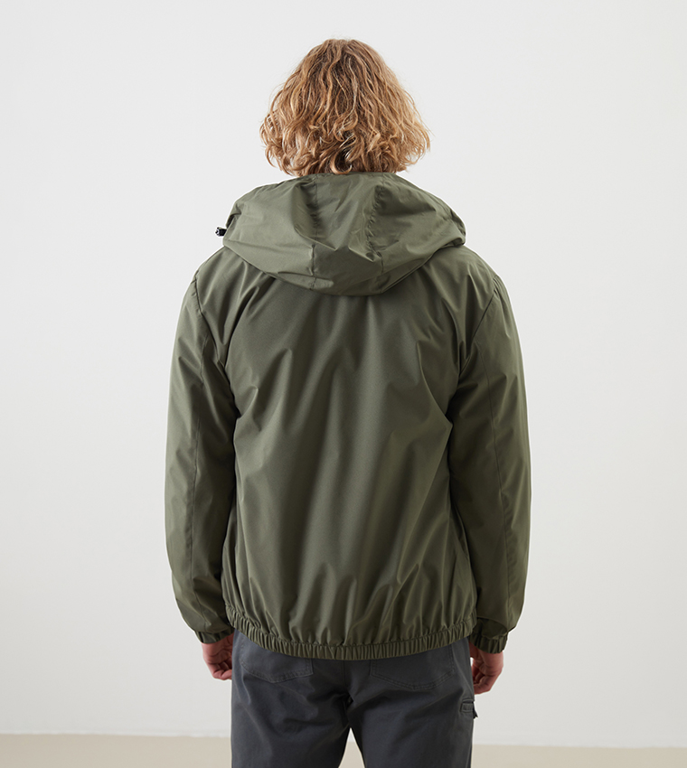 Solid Regular Fit Hooded Raincoat