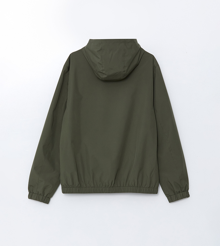 Solid Regular Fit Hooded Raincoat