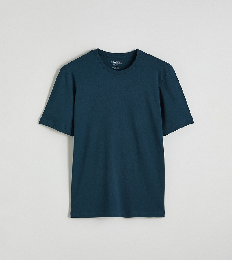 تيشيرت رجالي كاجوال سادة كم قصير 